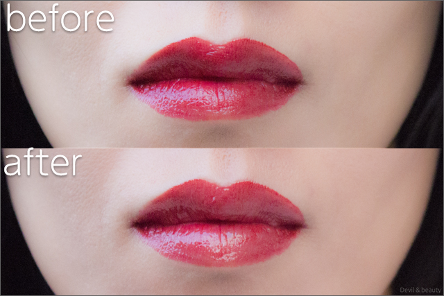 before-after-etvos-mineral-rouge-burgundy-red-gloss-pink-opal - image